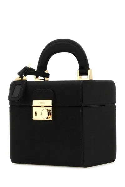 Prada Black Satin Jewel Case In Black