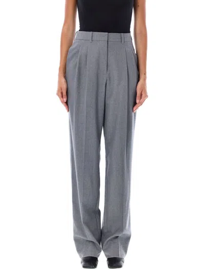 Shop Stella Mccartney Pinced Pants In Light Grey Melange