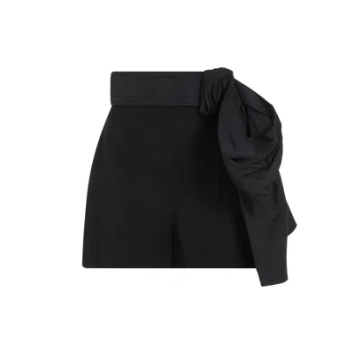 Alexander Mcqueen Women's Oversize Bow Tailored Shorts In Black