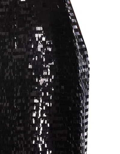 Balmain Sequin Mini Dress With Chain Strap Detail In Black