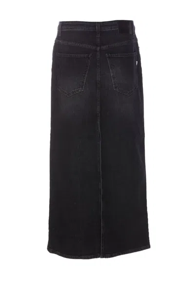 Dondup Stretch Denim Skirt In Black