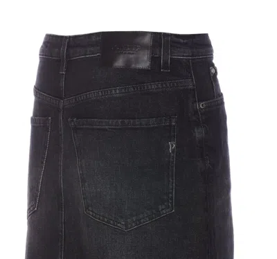 Dondup Stretch Denim Skirt In Black