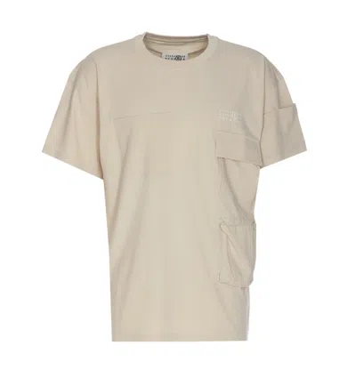 Shop Mm6 Maison Margiela T-shirts And Polos In Beige