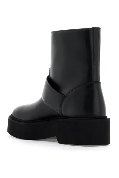 Roger Vivier High Met Bikers Ankle Boots With Buckle In Black
