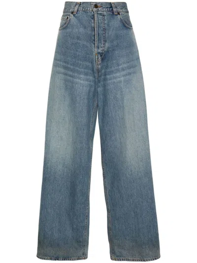 Haikure Womens Oil Blue Bethany Wide-leg Organic-cotton Denim Jeans In Blue