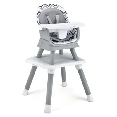 Hivvago 6-in-1 Convertible Baby High Chair With Adjustable Removable Tray-gray & White