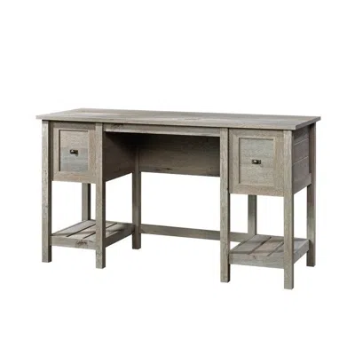 Quikfurn Farmhouse Light Oak 2 Drawer Storage Office Writing Desk - Made In Usa