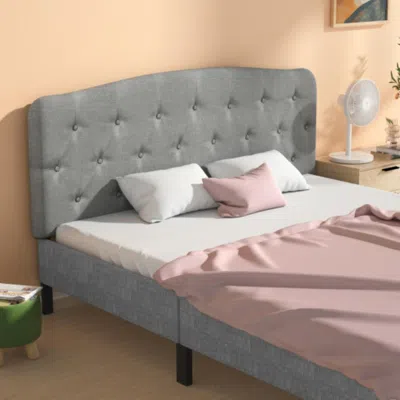 Hivvago Faux Linen Headboard With Adjustable Heights-light Gray