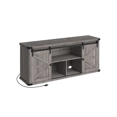 Breebe 23.9" High Tv Stand For Tvs Up To 75 Inches Misty Gray