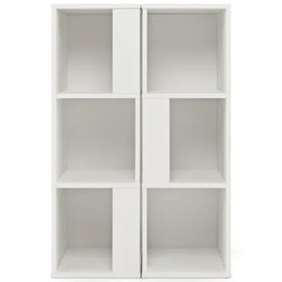 Hivvago 3-tier 6 Cube Freestanding Bookcase With Anti-toppling Device-white