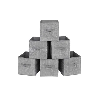 Breebe Storage Cubes, 11-inch Non-woven Fabric Bins With Double Handles, Set Of 6