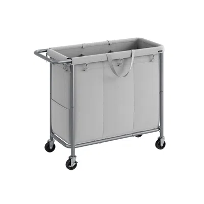 Breebe Laundry Basket With Wheels, 3-section Rolling Laundry Hamper