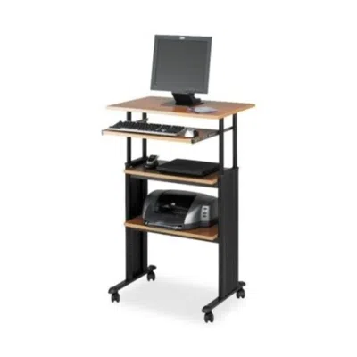 Quikfurn Adjustable Height Stand Up Office Desk In Medium Oak