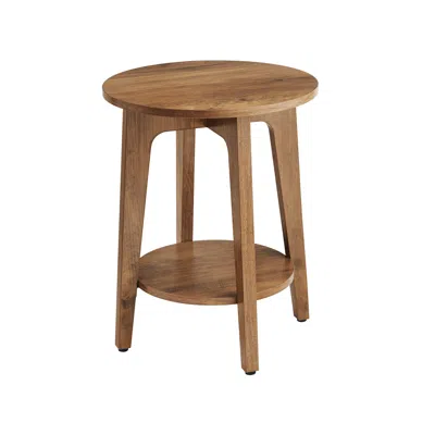 Breebe Round End Table With Shelf