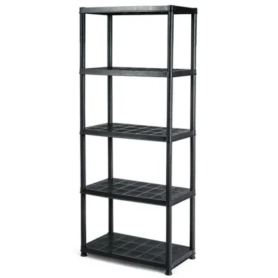 Quikfurn Black 5-tier Heavy Duty Shelving Unit Bookcase Garage Kitchen Storage Shelf