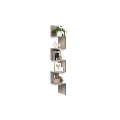 BREEBE 5-TIER FLOATING CORNER BOOKSHELF 