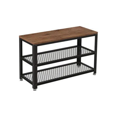 Breebe Shoe Bench Hazelnut Brown And Black
