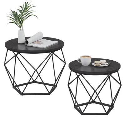 Breebe Set Of 2 Small Coffee Table Black