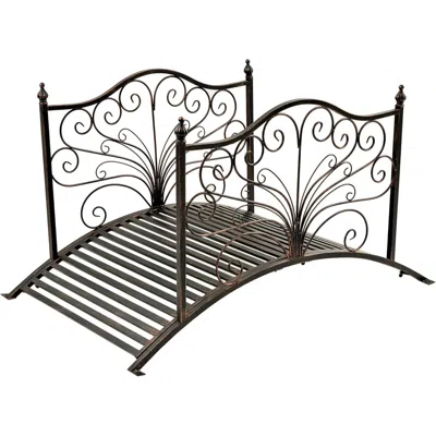 Quikfurn Outdoor 4-ft Heavy Duty Metal Garden Bridge In Black Bronze Finish