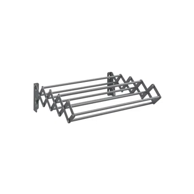 Breebe Wall-mounted Expandable Steel Clothes Drying Rack With 9 Rods Dove Gray