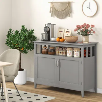 Hivvago Modern Practical Wooden Kitchen Lockers With Large Storage Space-gray