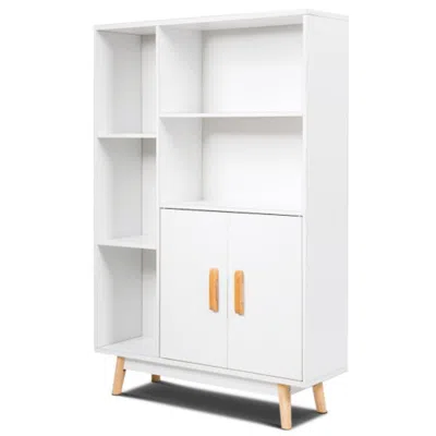 Hivvago Free Standing Pantry Cabinet With 2 Door Cabinet And 5 Shelves