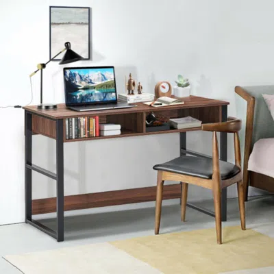 Hivvago 2 Drawers Vintage Computer Desk For Home And Office
