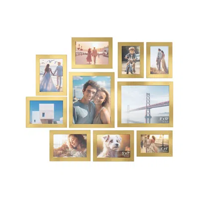 Breebe Set Of 10 Picture Frames Pale Gold