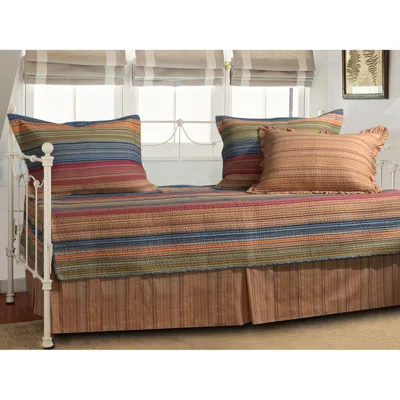 Quikfurn Reversible 5-piece Daybed Bedding Set With Bed-skirt And Three Pillow Shams