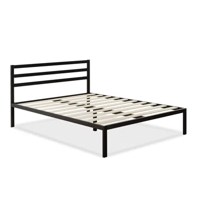 QUIKFURN QUEEN METAL PLATFORM BED FRAME WITH HEADBOARD AND WOOD SLATS 