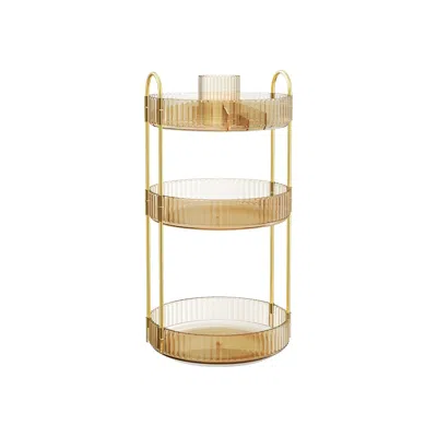 Breebe 3-tier Rotating Makeup Organizer Champagne Gold