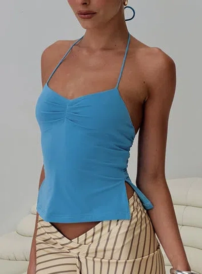 Princess Polly Lower Impact Rehna Halter Top In Blue