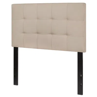 Quikfurn Twin Size Modern Beige Taupe Fabric Upholstered Headboard