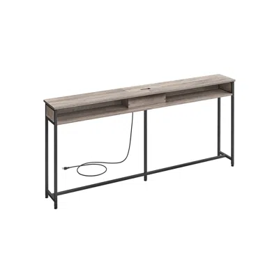 Breebe 70 Inch Console Table With Outlet And Shelves