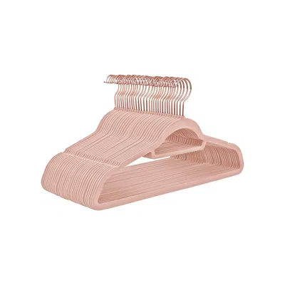 Breebe Light Pink Velvet Clothes Hangers 30-pack