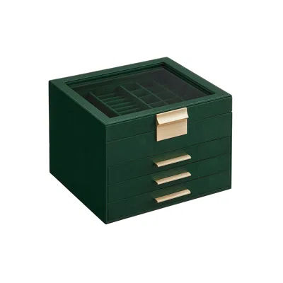 Breebe Jewelry Box With Glass Lid, 4-layer Jewelry Organizer, 3 Drawers, For Big And Small Jewelry