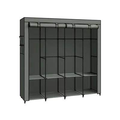 Breebe Portable Closet With Cover 4 Hanging Rods And Shelves