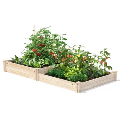 Quikfurn 4 Ft X 8 Ft Pine Wood 2 Tier Raised Garden Bed - Made In Usa