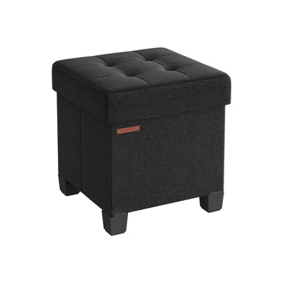 Breebe 15"d X 15"w X 15.7"h Storage Ottoman Black