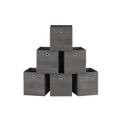 Breebe Set Of 6 Storage Cubes 10.2 X 10.2 X 11 Inches Misty Gray