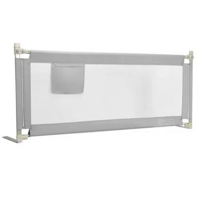 Hivvago 76.8 Inch Baby Bed Rail With Double Safety Child Lock-gray