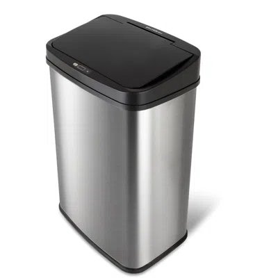 Quikfurn Black Top 13-gallon Stainless Steel Kitchen Trash Can With Motion Sensor Lid