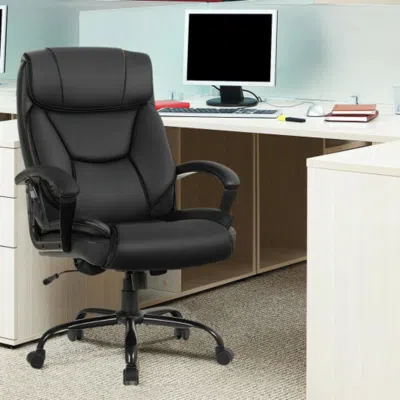 Hivvago Massage Executive Office Chair With 6 Vibrating Points-black