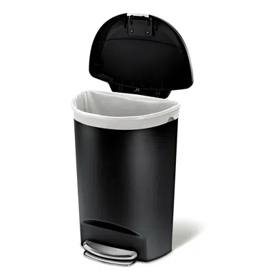 Quikfurn Black 13-gallon Kitchen Trash Can With Foot Pedal Step Lid