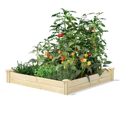 Quikfurn 4 Ft X 4 Ft Pine Wood Raised Garden Bed - Made In Usa