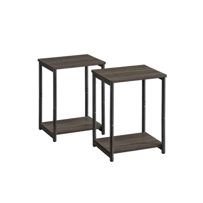 Breebe Set Of 2 Side Tables Chestnut Brown And Classic Black
