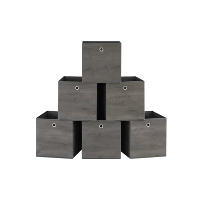 BREEBE SET OF 6 STORAGE CUBES 13 X 13 X 13 INCHES MISTY GRAY 