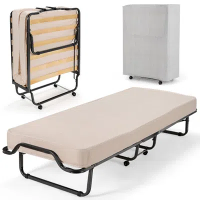 Hivvago Rollaway Folding Bed With Memory Foam Mattress And Dust-proof Bag Made In Italy