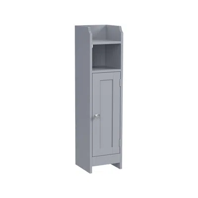 Breebe Small Bathroom Storage Corner Floor Cabinet With Door And Shelves