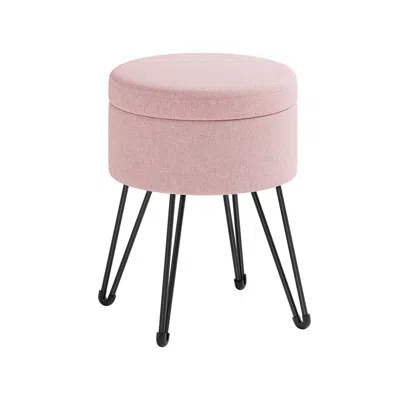 BREEBE SMALL VANITY STOOL CHAIR WITH STORAGE JELLY PINK 